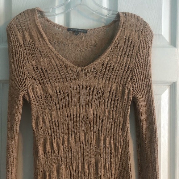 Asymmetrical Open Crochet/Pointelle Sweater - Picture 2 of 7
